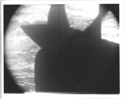Periscope Image. Underwater hull shot