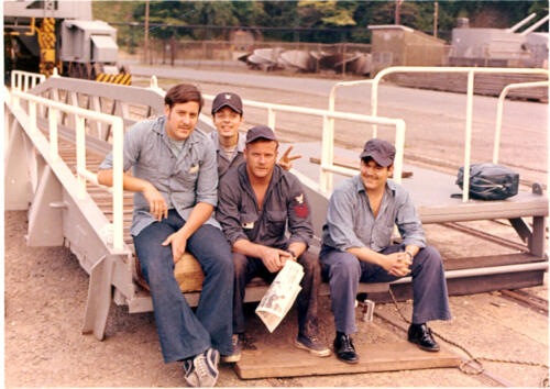 Pete Almeroth, Bud Cole, Roger Maxson, Brad Poirier in Yokosuka Japan.