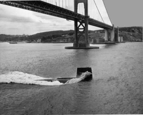 USS Scamp Passing Under the Golden Gate Bridge 